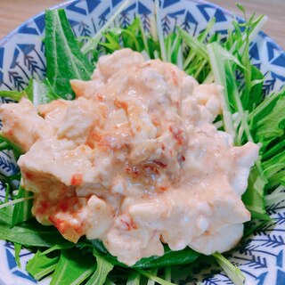 ささっと！水菜と豆腐のピリ辛サラダ